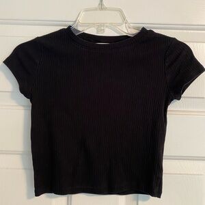 Kids H&M Black Ribbed Tee